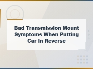 Bad Transmission Mount Symptoms When Putting Car in Reverse